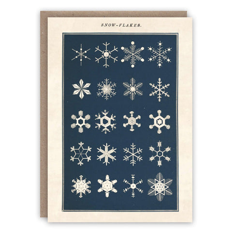 snow flakes card with kraft paper envelope