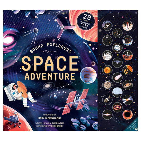 Book cover of 'Space Adventure' with space-themed illustrations and NASA logo.