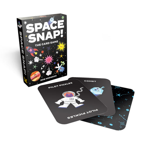 Space Snap card game packaging with cards featuring astronaut illustrations 