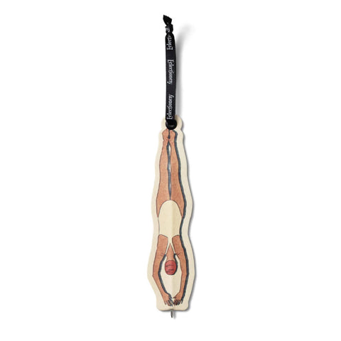 Anatomical model of a human body on a white background