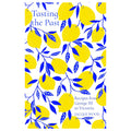 Book cover for 'Tasting the Past: Recipes from George III to Victoria' by Jacquie Wood, featuring a white background with a repeating pattern of yellow lemons and blue leaves, with blue title and author text.