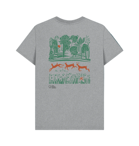 Athletic Grey Greenwich Park Deer and Trees T-shirt Back