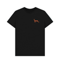 Black Greenwich Park Printed T-shirt with a red deer on the chest