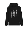 Black Hoodie with Moon Phases design print and Royal Museums Greenwich logo