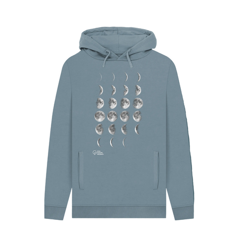 Stone Blue Printed Moon Phase Hoodie