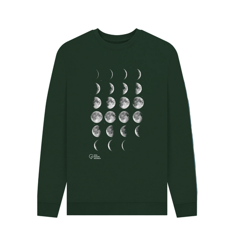 Evergreen Printed Sweatshirt with Moon Phases design