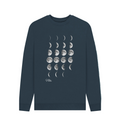 Navy Blue Printed Sweater Front