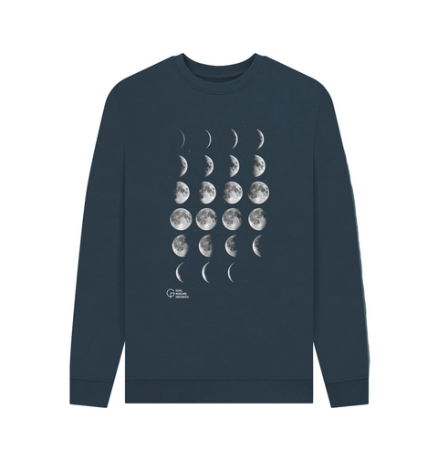 Navy Blue Printed Sweater Front