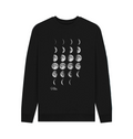 Black Printed Sweatshirt with Moon Phases design