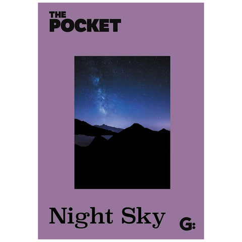 Book cover with a night sky and mountain silhouette on a purple background