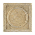 Decorative stone tile with a star of David and text