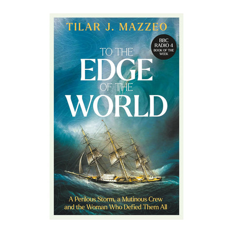 To the Edge of the World book cover showing an illustration of a sailing boat in a rough sea