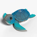 Toy turtle with blue and black design 