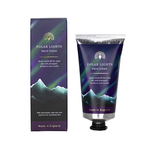 Polar Lights hand cream with packaging on a white background