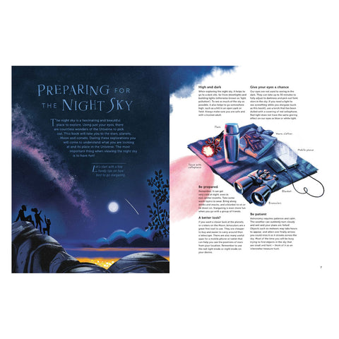 Illustrated pages from Wonders of the Night Sky.