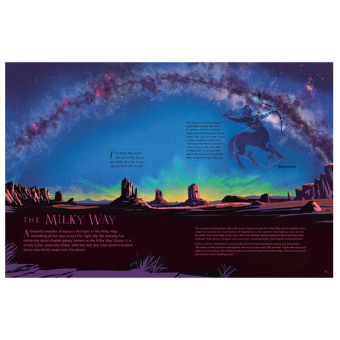 Illustrated Milky Way pages from Wonders of the Night Sky.