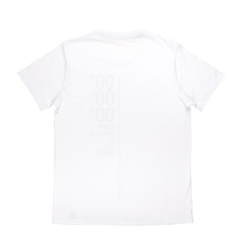 Back of a white short sleeve t-shirt