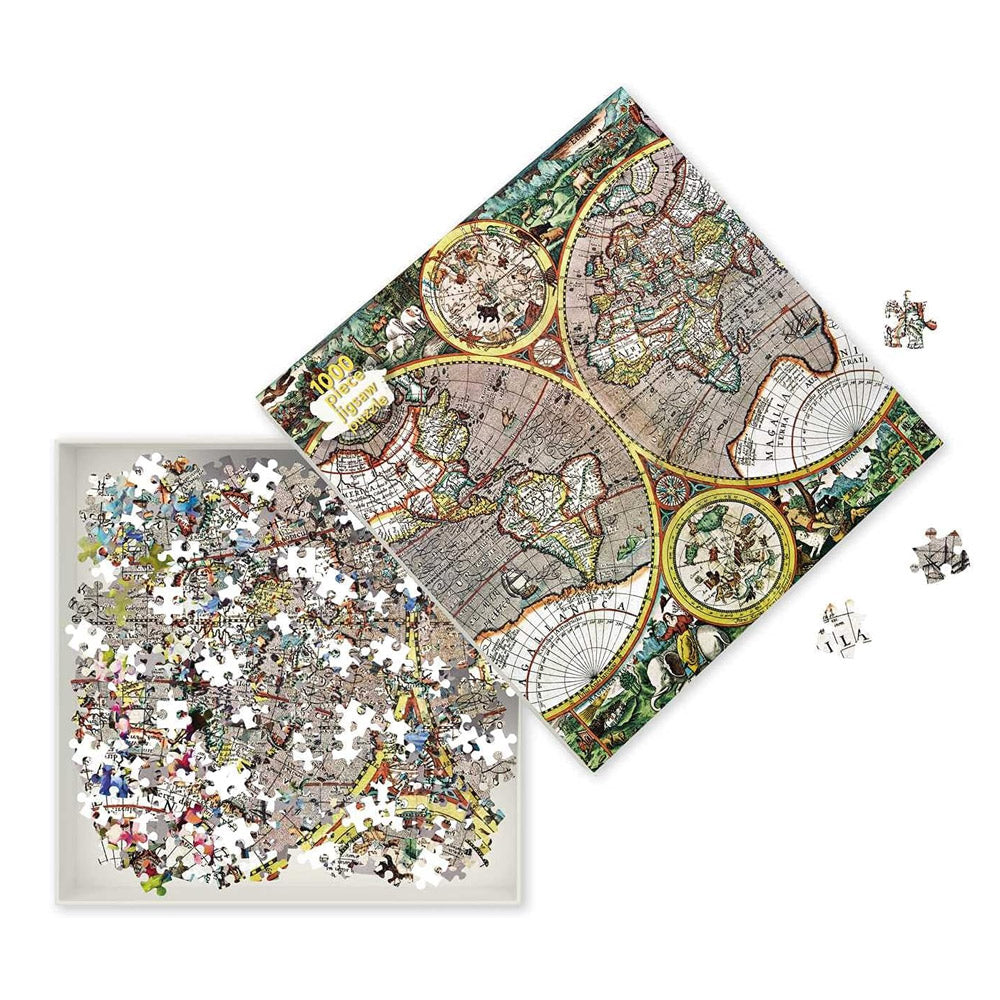100 Pieces Antique Map of the World Jigsaw - 