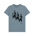 Blue t-shirt with black astronauts graphic 