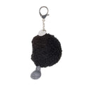 back fluffy bag charm with metal Jellycat brand tag