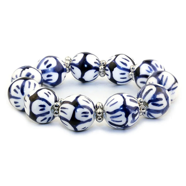 Blue and White Ceramic Bracelet