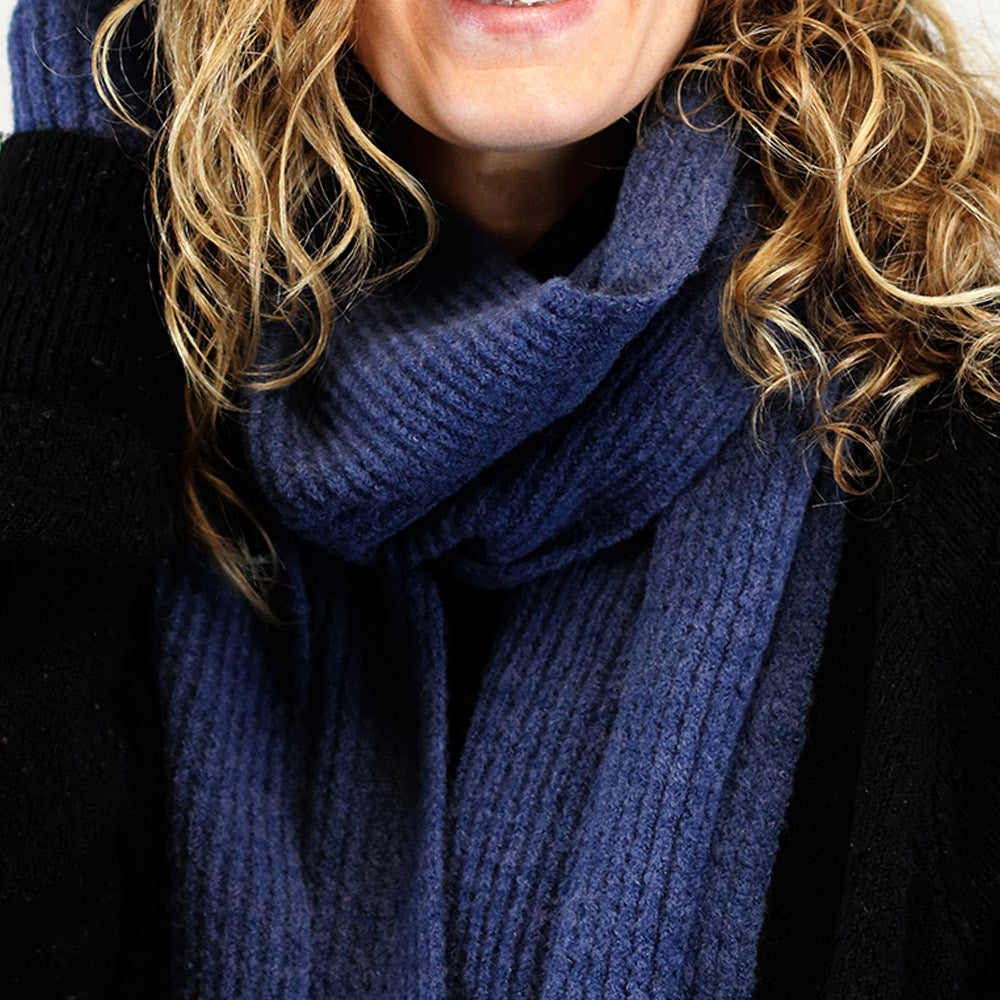 Blue Knitted Scarf - 