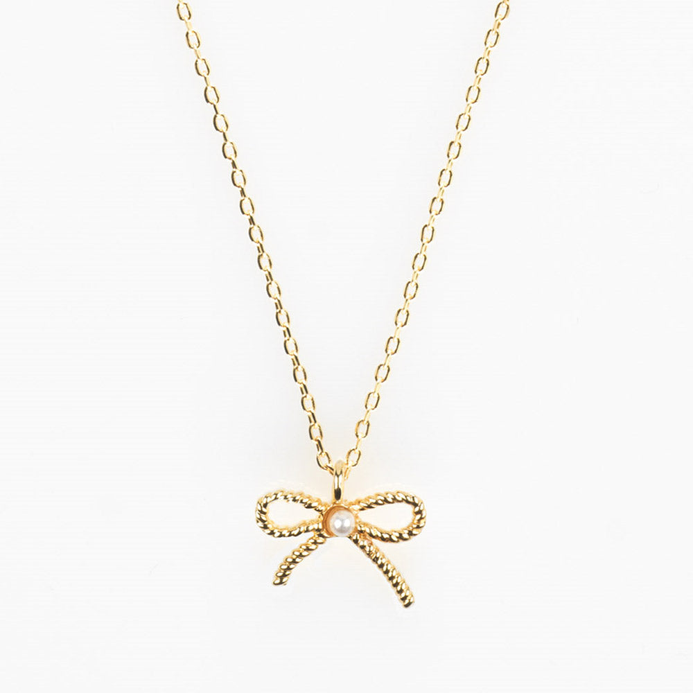 Gold Bow Necklace - 