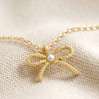 Gold Bow Necklace