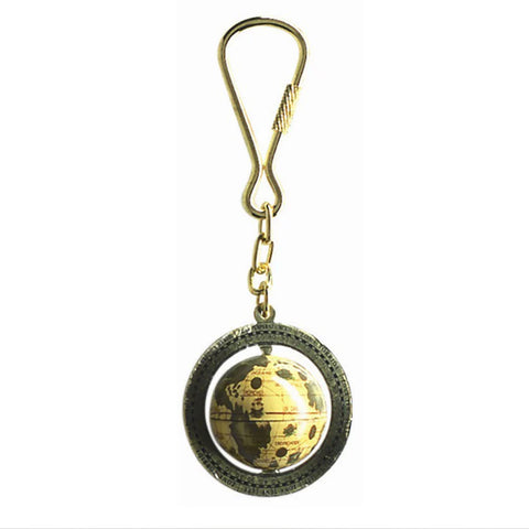 Brass Globe Keyring