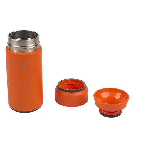 Orange flask with lid and cup.