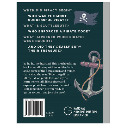 Back cover of Buried Treasure with text and illustrations.