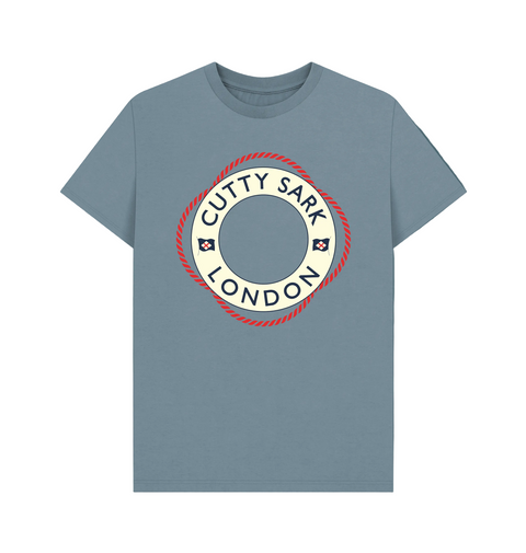 Stone Blue Printed T-shirt Front