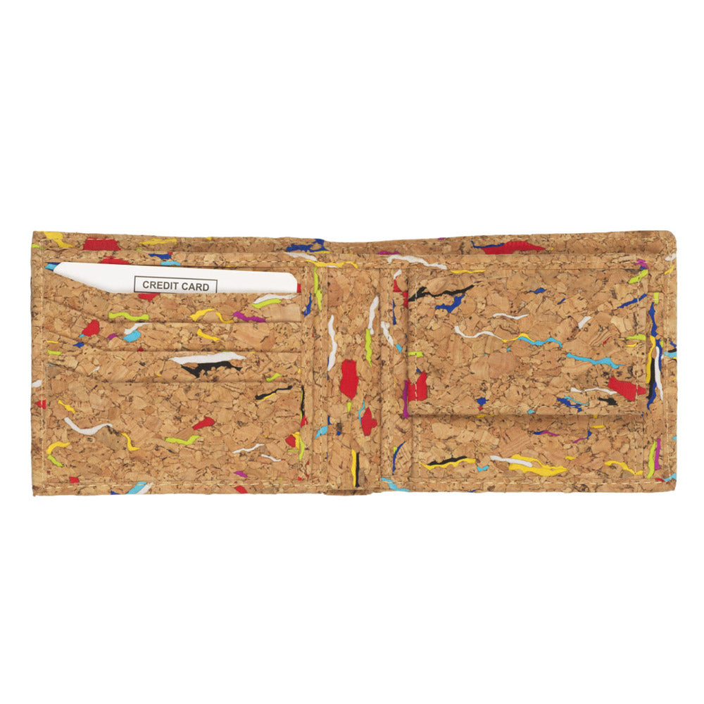 Multicoloured Cork Billfold Wallet - 