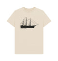 Beige t-shirt with a black ship graphic and 'Cutty Sark' text 