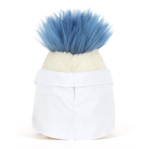 Egg plush toy with blue hair 