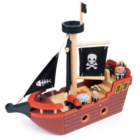 Wood Fishbones Pirate Ship