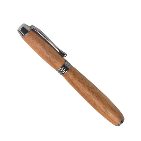 Wood and metal fountain pen.