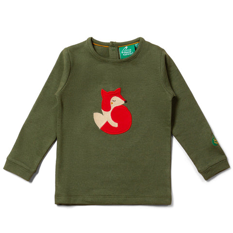 Children's Little Fox Applique Long Sleeve T-Shirt