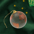 Globe Christmas ornament with an antique map of the world on it