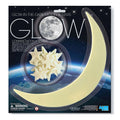 Glow-in-the-dark moon and stars set packaging with moon and star illustrations on a dark space-themed background.