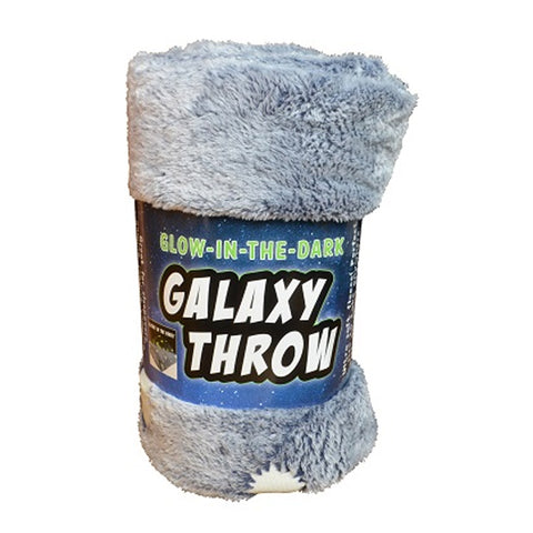 Grey fleece throw in packaging.