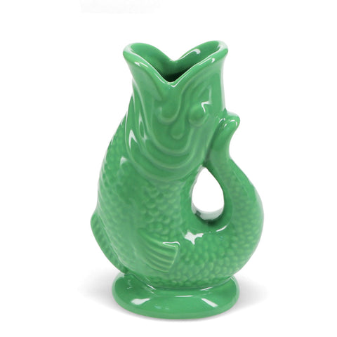 Green ceramic fish-shaped vase 