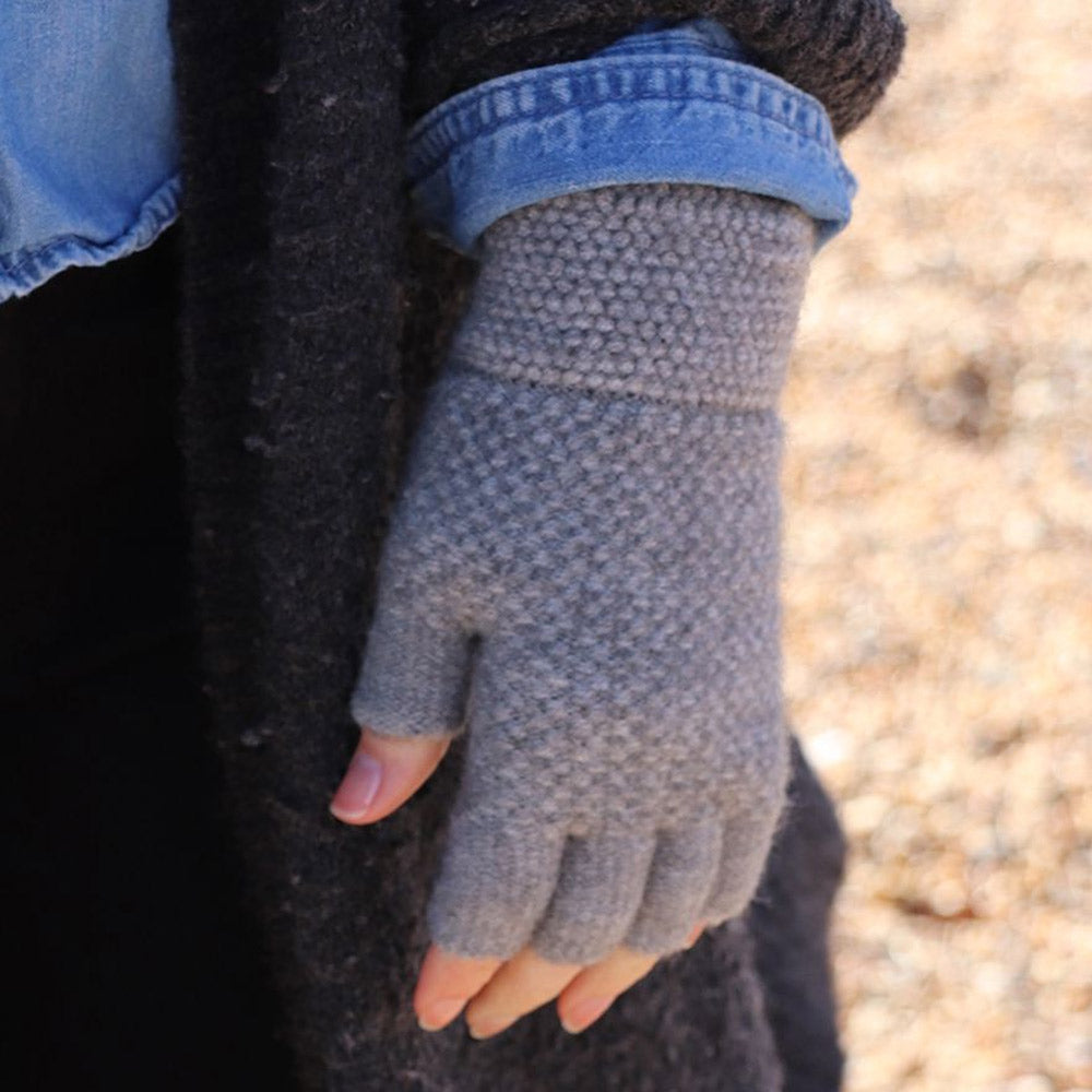 Grey Fingerless Gloves - 