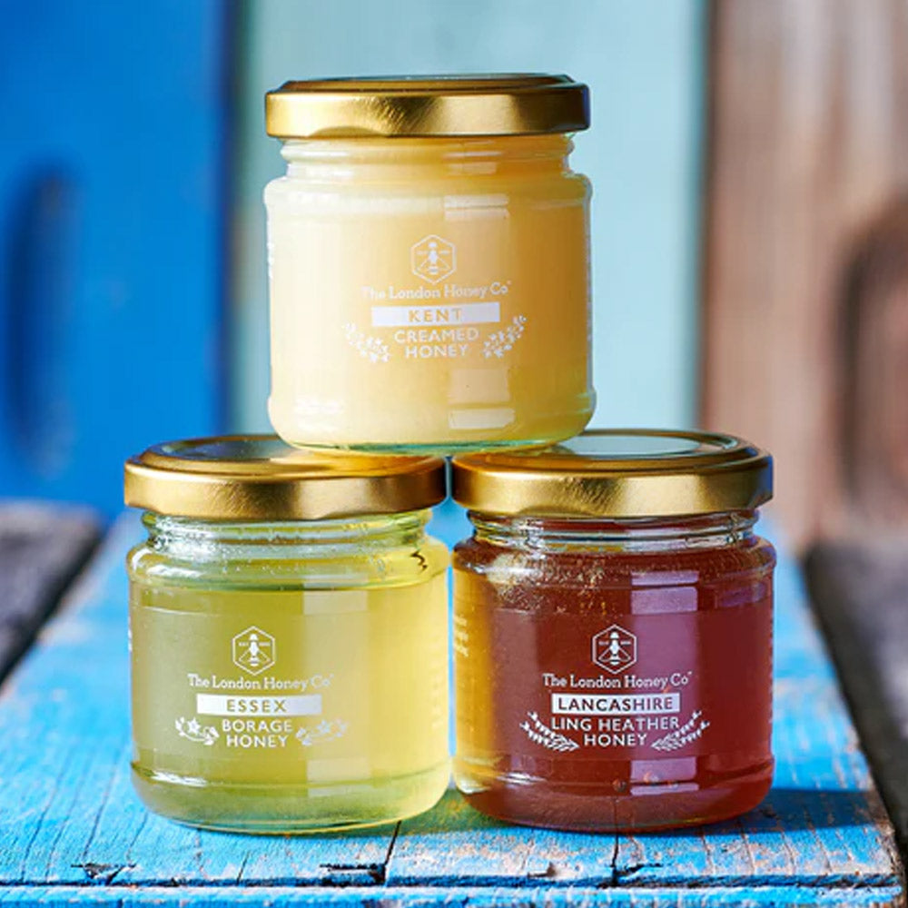 White British Honey Trio & Dipper - 