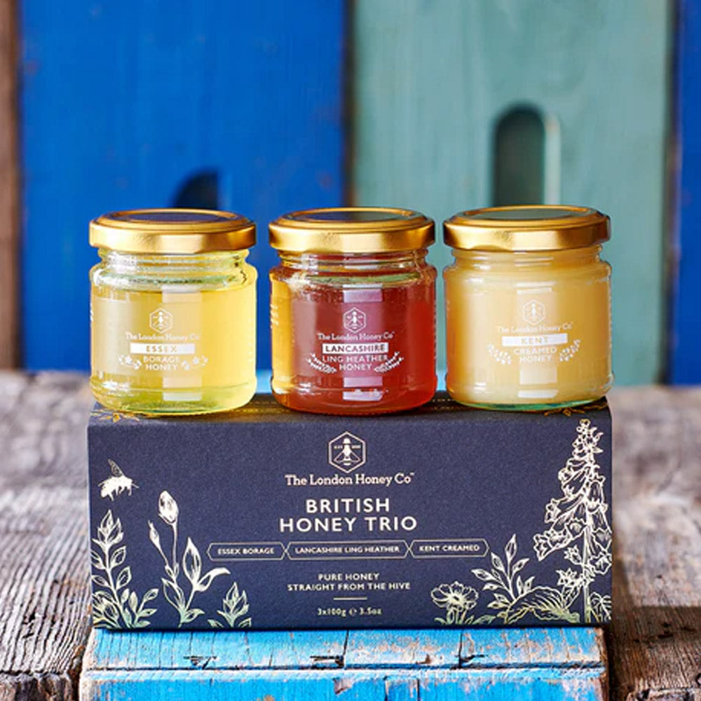 White British Honey Trio & Dipper - 