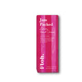 red and pink striped packaging for a berry hand cream