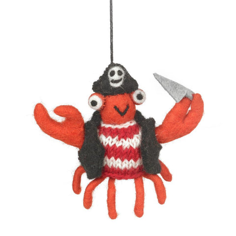 Pirate-themed crab Christmas tree ornament 