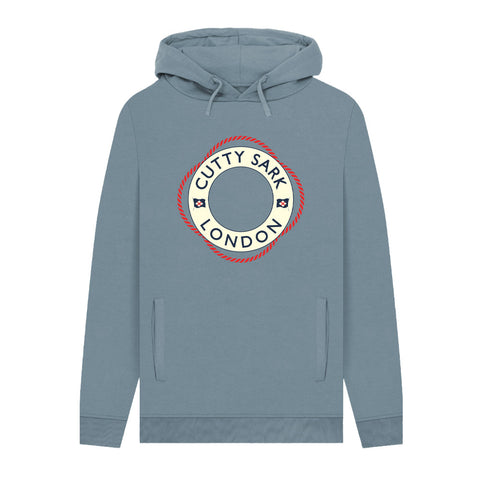 Blue hoodie with Cutty Sark London logo 