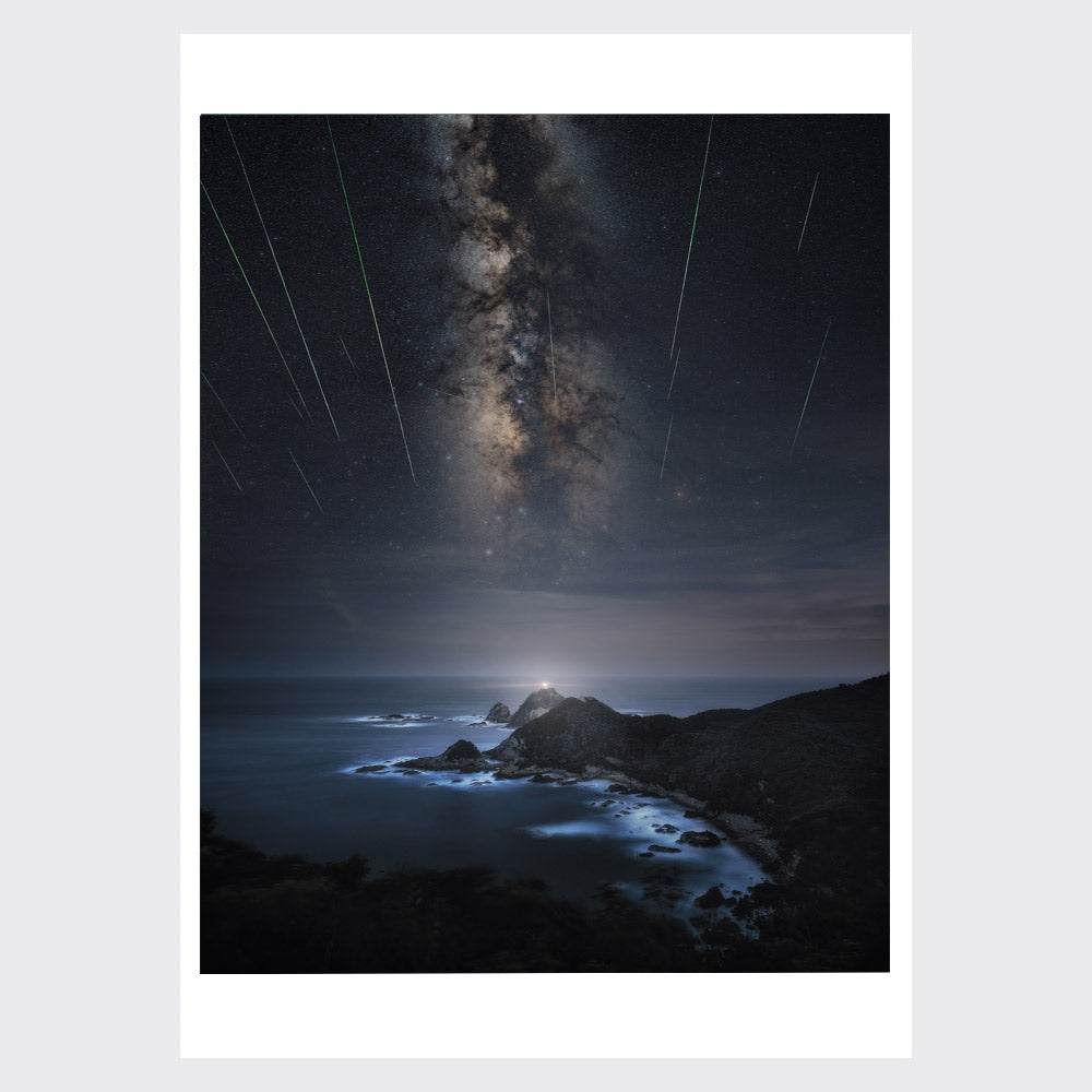 Astronomy Photographer of the Year 2024 Meteor Shower over the Lighthouse A3 Print - 