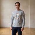 man wearing cutty sark life ring sweatshirt grey